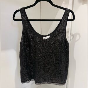 Velvet by Graham & Spencer Black Sequin Tank Top